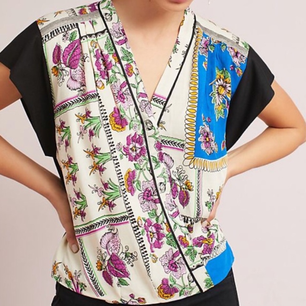 🧿 Anthropologie Tiny Cara Wrap Top